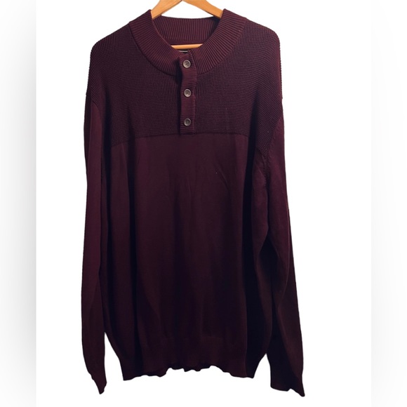 Columbia NWT Casual Knit Button Up Henley Men’s XXL Maroon Sweater - Picture 3 of 12